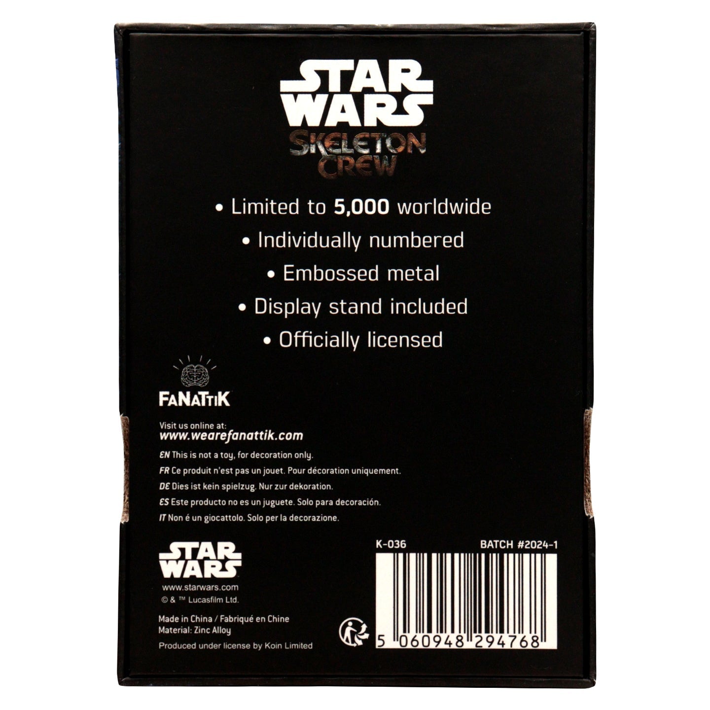 Star Wars Limited Edition Skeleton Crew Ingot Ingot