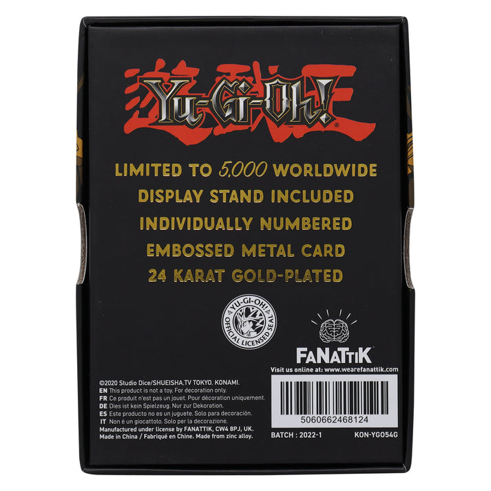 Yu-Gi-Oh! Limited Edition 24k Gold Plated Time Wizard Metal Card Ingot