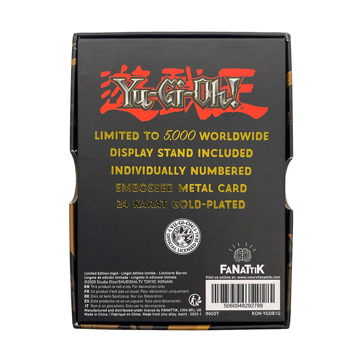 Yu-Gi-Oh! Limited Edition 24k Gold Plated Silent Swordsman Metal Card Ingot