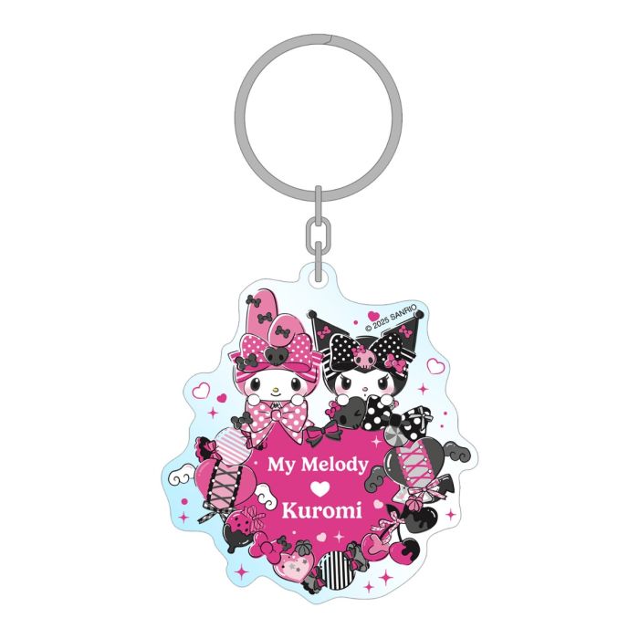Hello Kitty: My Melody Kuromi Pink And Black Party Keyring - Sakami