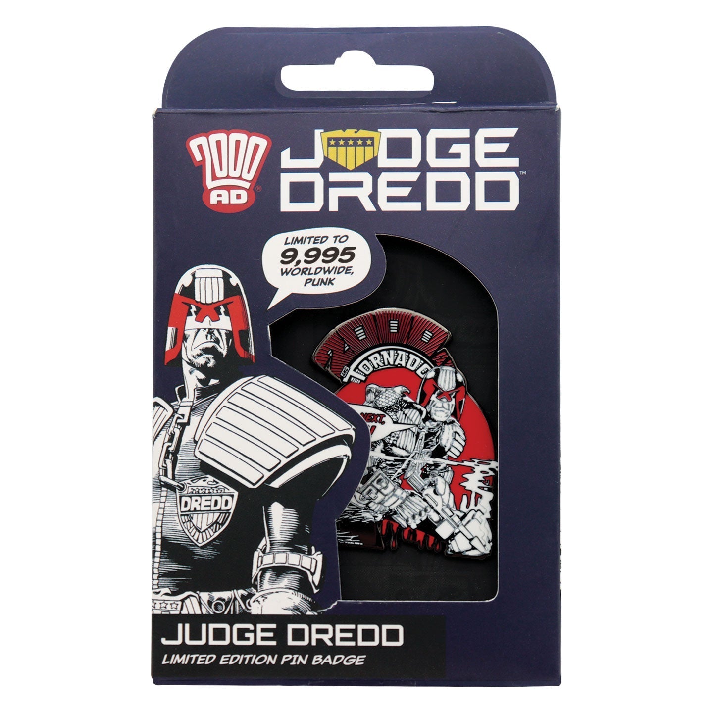 2000 AD Judge Dredd Youre Next Punk Pin Badge