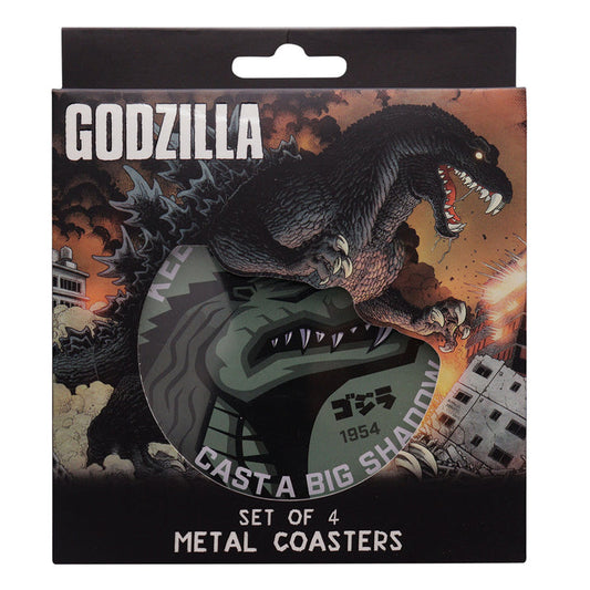 Godzilla Set of 4 Printed Metal Coasters Coasters