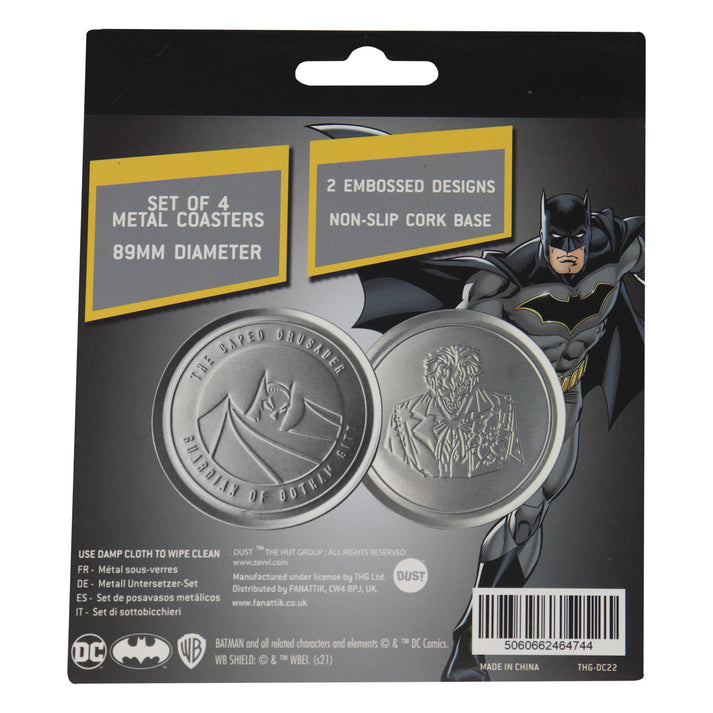 DC Comics Batman Set of 4 Embossed Metal Coasters Coasters