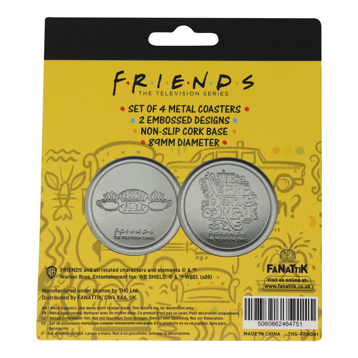 Friends Set of 4 Embossed Metal Coasters Coasters