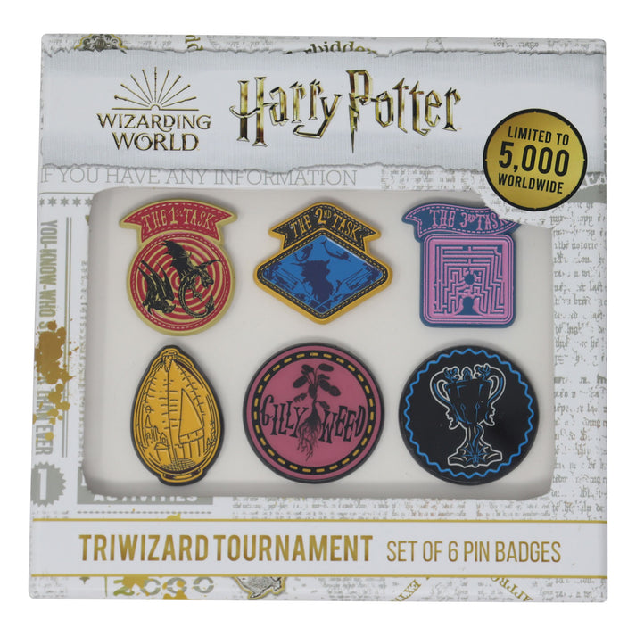 Harry Potter Limited Edition Set of 6 Triwizard Tournament Pin Badges 6 Pack of Pins