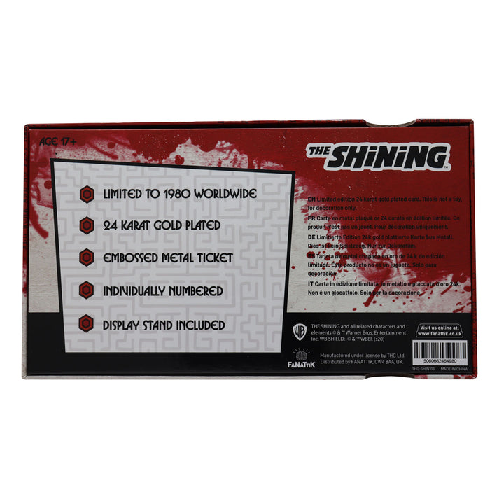 The Shining Limited Edition 24k Gold Plated The Overlook Hotel Ball Ticket Ticket