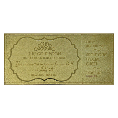 The Shining Limited Edition 24k Gold Plated The Overlook Hotel Ball Ticket Ticket