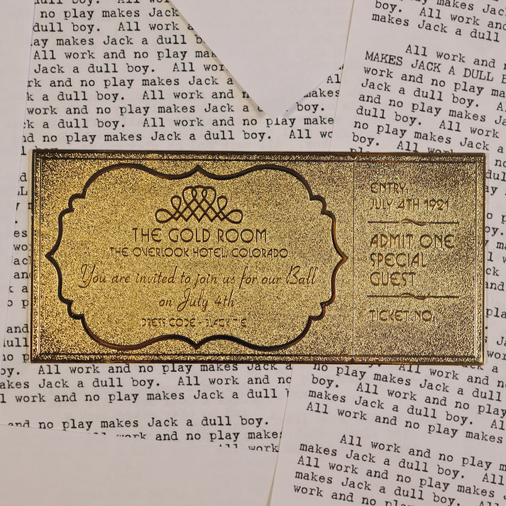 The Shining Limited Edition 24k Gold Plated The Overlook Hotel Ball Ticket Ticket