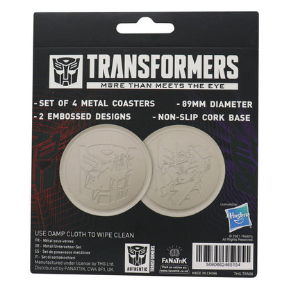 Transformers Set of 4 Embossed Metal Coasters Coasters