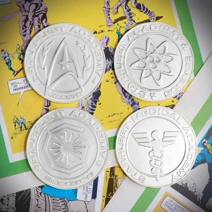 Star Trek Limited Edition.999 Silver Plated Starfleet Divisions Medallion Collection Medallion Set
