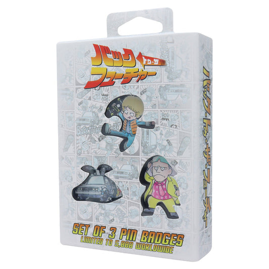Back to the Future Limited Edition Japanese Style Triple Pin Badge Set 3 Pack of Pins