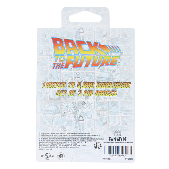 Back to the Future Limited Edition Japanese Style Triple Pin Badge Set 3 Pack of Pins