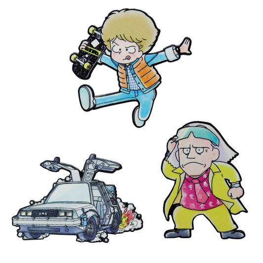 Back to the Future Limited Edition Japanese Style Triple Pin Badge Set 3 Pack of Pins
