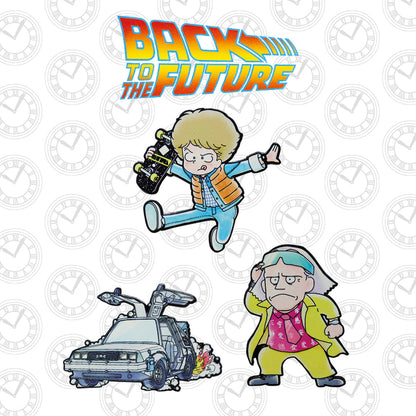 Back to the Future Limited Edition Japanese Style Triple Pin Badge Set 3 Pack of Pins