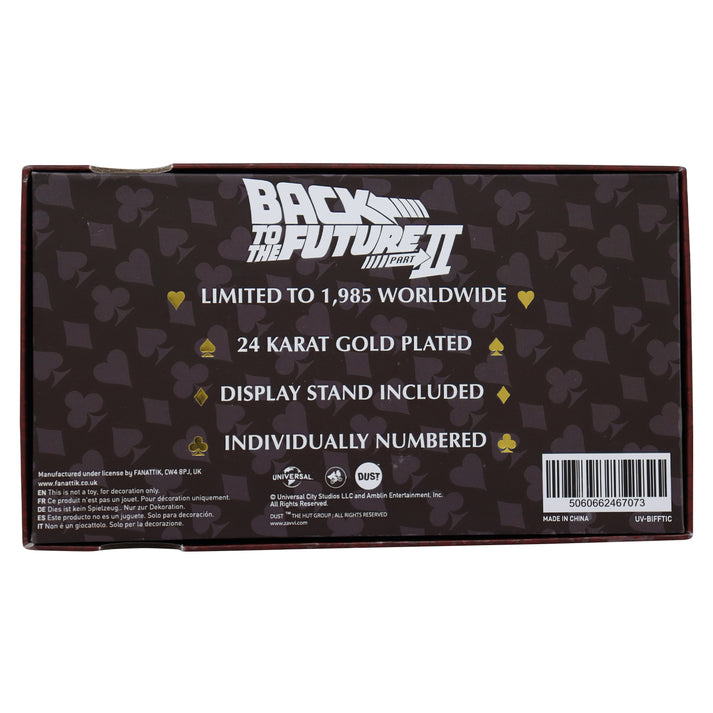 Back to the Future Limited Edition 24k Gold Plated Biff Tannen Museum Entrance Ticket Ticket