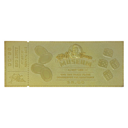 Back to the Future Limited Edition 24k Gold Plated Biff Tannen Museum Entrance Ticket Ticket