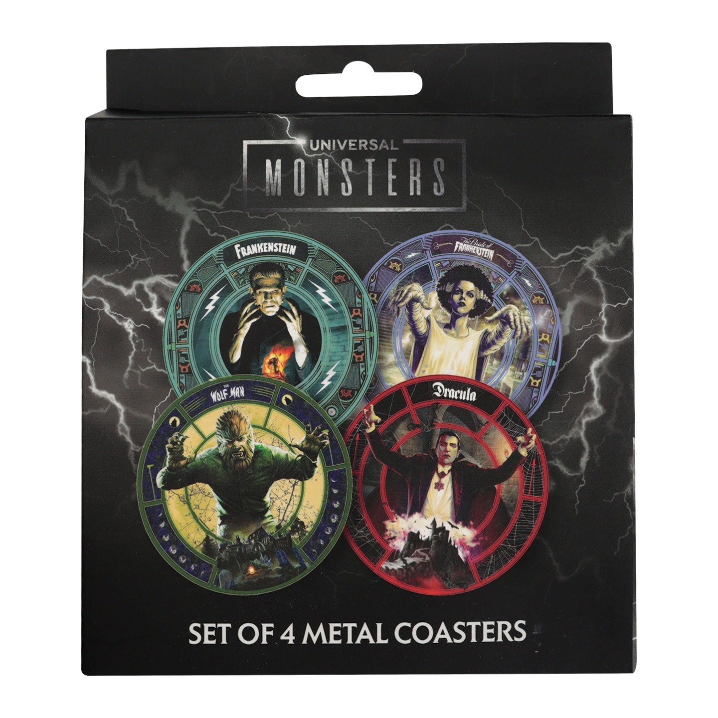 Universal Monsters Set of Four Printed Metal Coasters