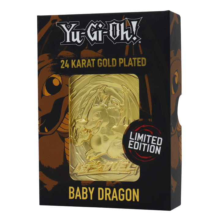 Yu-Gi-Oh! Limited Edition 24k Gold Plated Baby Dragon Metal Card Ingot