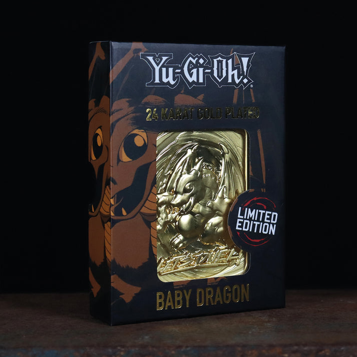Yu-Gi-Oh! Limited Edition 24k Gold Plated Baby Dragon Metal Card Ingot