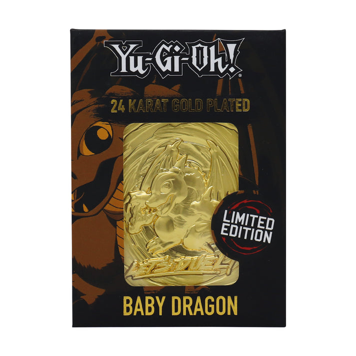 Yu-Gi-Oh! Limited Edition 24k Gold Plated Baby Dragon Metal Card Ingot