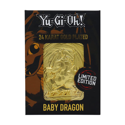 Yu-Gi-Oh! Limited Edition 24k Gold Plated Baby Dragon Metal Card Ingot