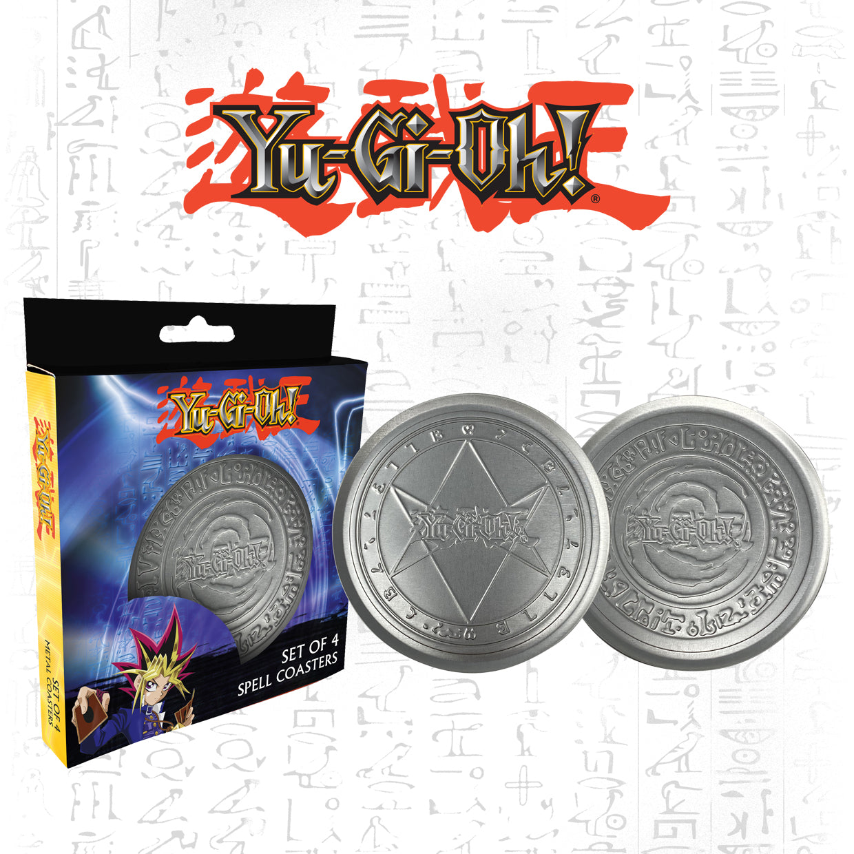 Yu-Gi-Oh! Set of 4 Embossed Metal Coasters Coasters