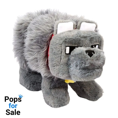 A Minecraft Movie Plush Figure Dennis the Wolf with Sound 20 cm New