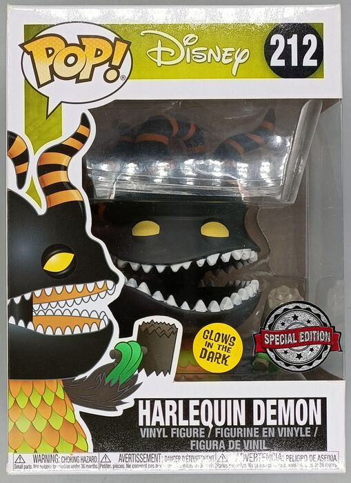 #212 Harlequin Demon - Glow - Disney Nightmare Before Christmas - Box Damaged Funko POP