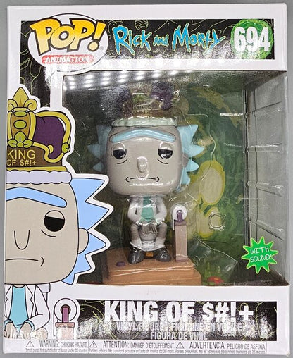 #694 King of $#!+ (with Sound) - Deluxe - Rick and Morty - Box Damaged Funko POP