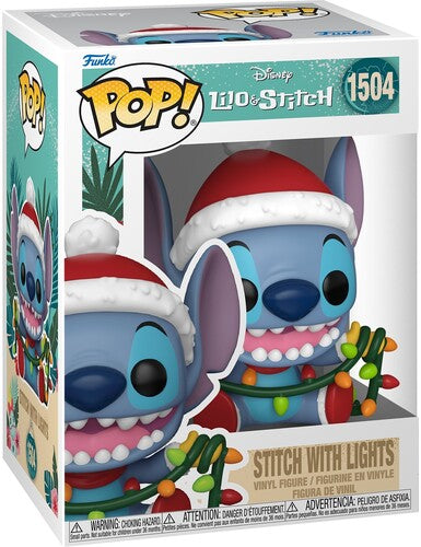 1504 Stitch with Lights - Disney Lilo & Stitch Holiday Funko POP - Brand New