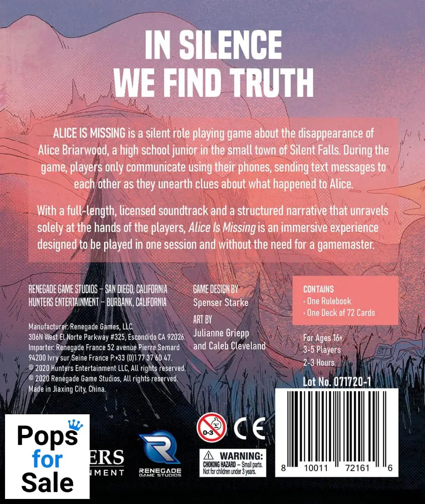 Alice is Missing RPG Silent Role Playing Game *Englische Version*