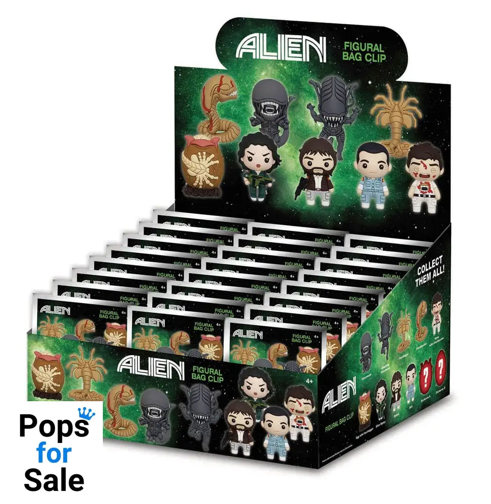 Alien 3D PVC Bag Clips  Series 1 Display (24)