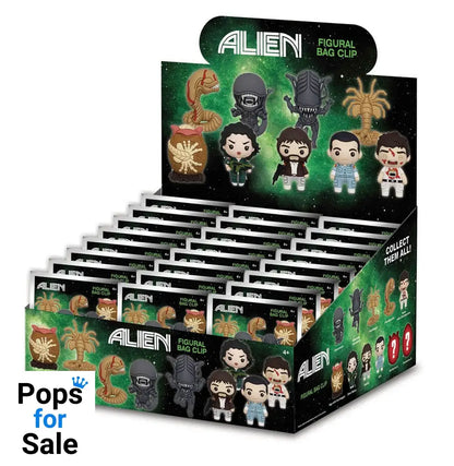 Alien 3D PVC Bag Clips  Series 1 Display (24)