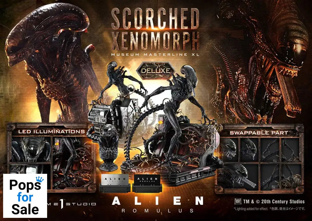 Alien: Romulus Museum Masterline XL Statue 1/3 Scorched Xenomorph Deluxe Bonus Version 98 cm