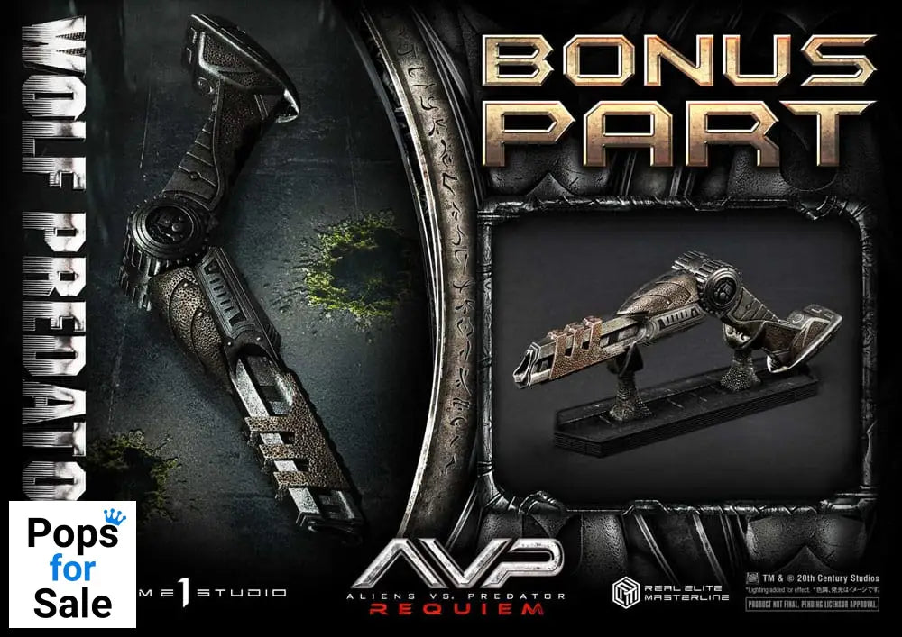 Alien vs. Predator Real Elite Masterline Series Statue 1/3 Requiem Wolf Predator Deluxe Bonus Ver. 95 cm
