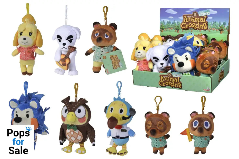 Animal Crossing Plush Keychains Residents 15 cm Assortment (12) Keyrings