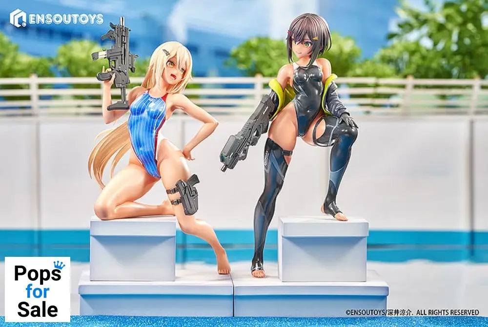 Arms Note Statue 1/7 Swim Team Bucho-chan and Kohai-chan 22 cm