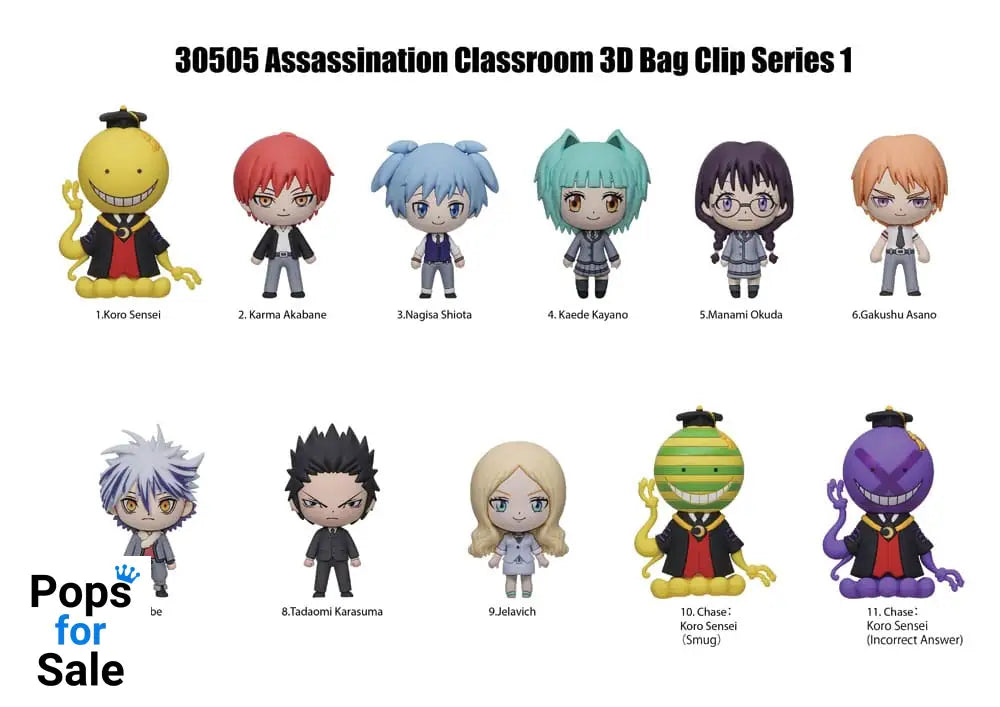 Assassination Classroom 3D Foam Bag Clips Series 1 Display (24)