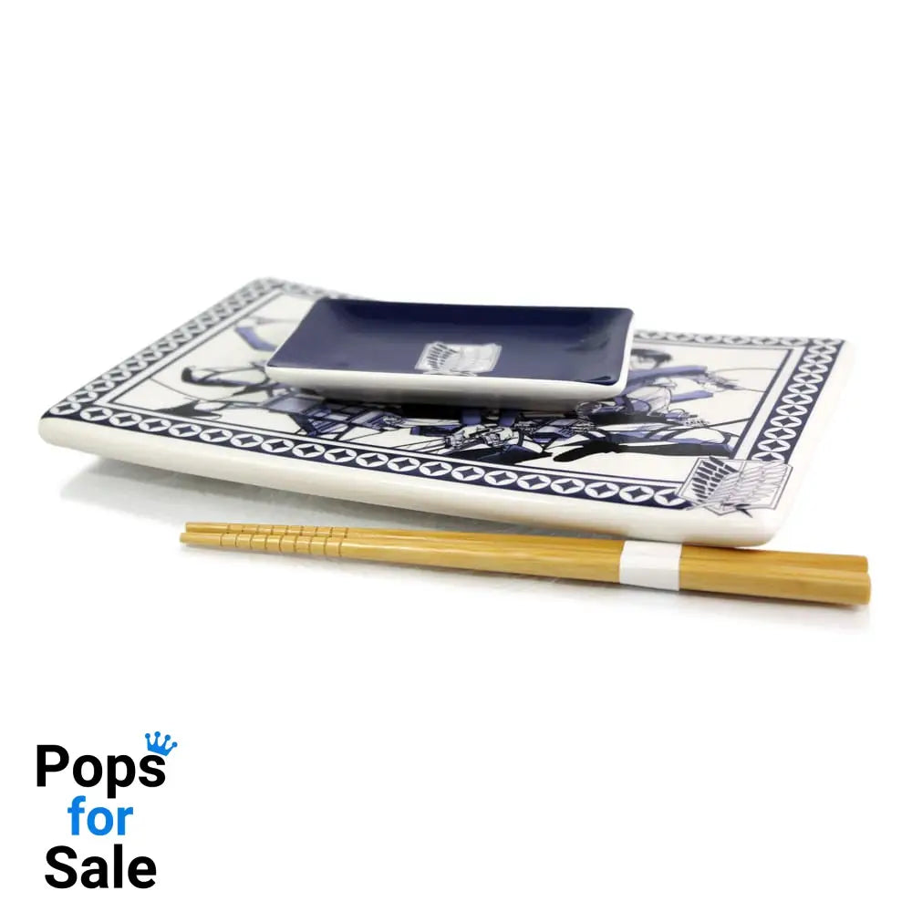 Attack on Titan Ceramic Sushi Set with Chopsticks