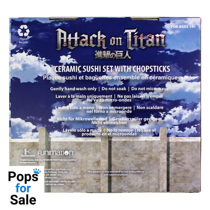 Attack on Titan Ceramic Sushi Set with Chopsticks