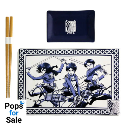 Attack on Titan Ceramic Sushi Set with Chopsticks Kitchen- and Tableware