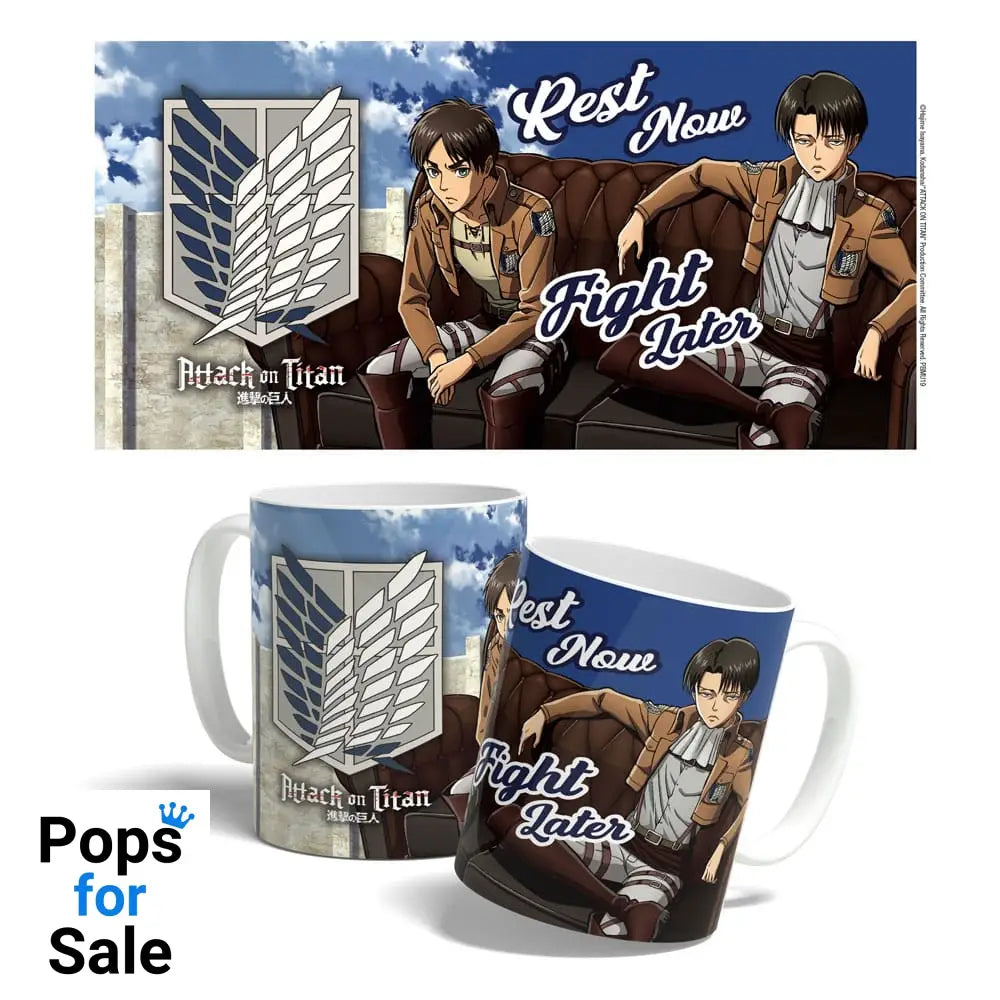 Attack on Titan Mug Rest Now Fight Later 325 ml Cups & Mugs