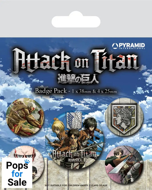 Attack on Titan Pin-Back Buttons 5-Pack Season 3