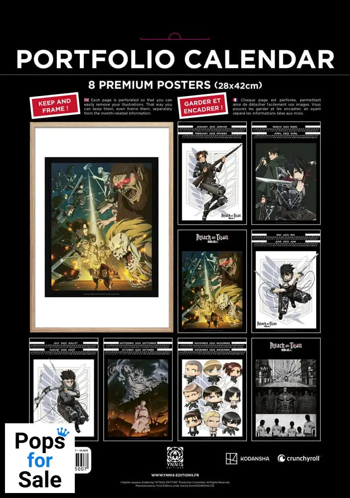 Attack on Titan Portfolio Calendar 2025 *English Version*