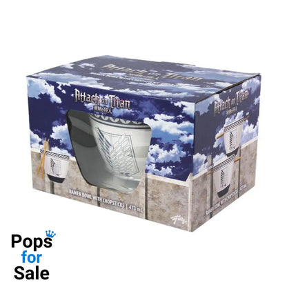 Attack on Titan Ramen Bowl with Chopsticks Emblem 473 ml