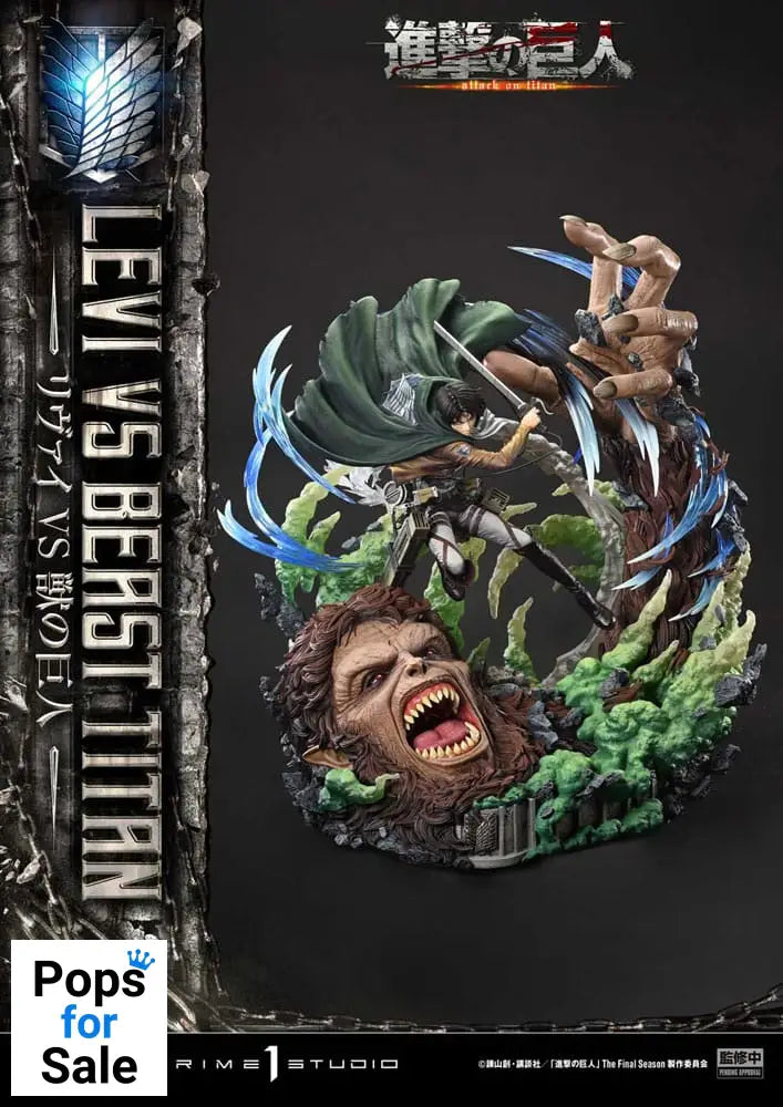 Attack on Titan Ultimate Premium Masterline Series Statue 1/4 Levi Versus Beast Titan 73 cm Statues