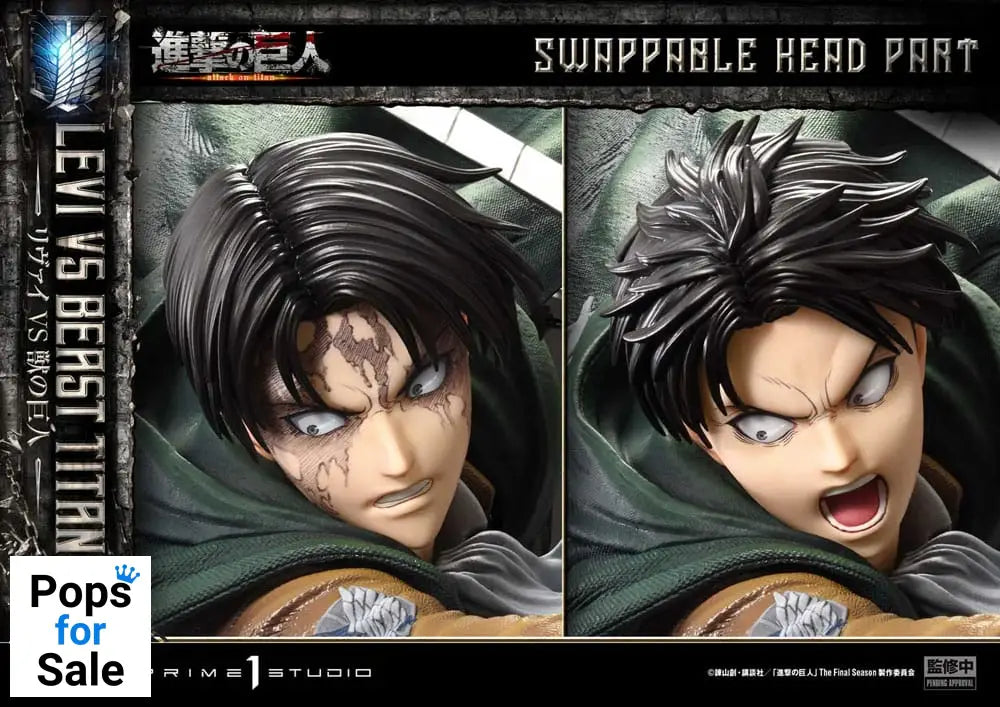 Attack on Titan Ultimate Premium Masterline Series Statue 1/4 Levi Versus Beast Titan 73 cm