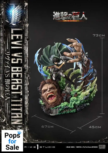 Attack on Titan Ultimate Premium Masterline Series Statue 1/4 Levi Versus Beast Titan 73 cm