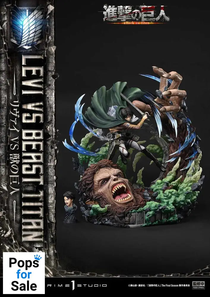 Attack on Titan Ultimate Premium Masterline Series Statue 1/4 Levi Versus Beast Titan 73 cm Statues