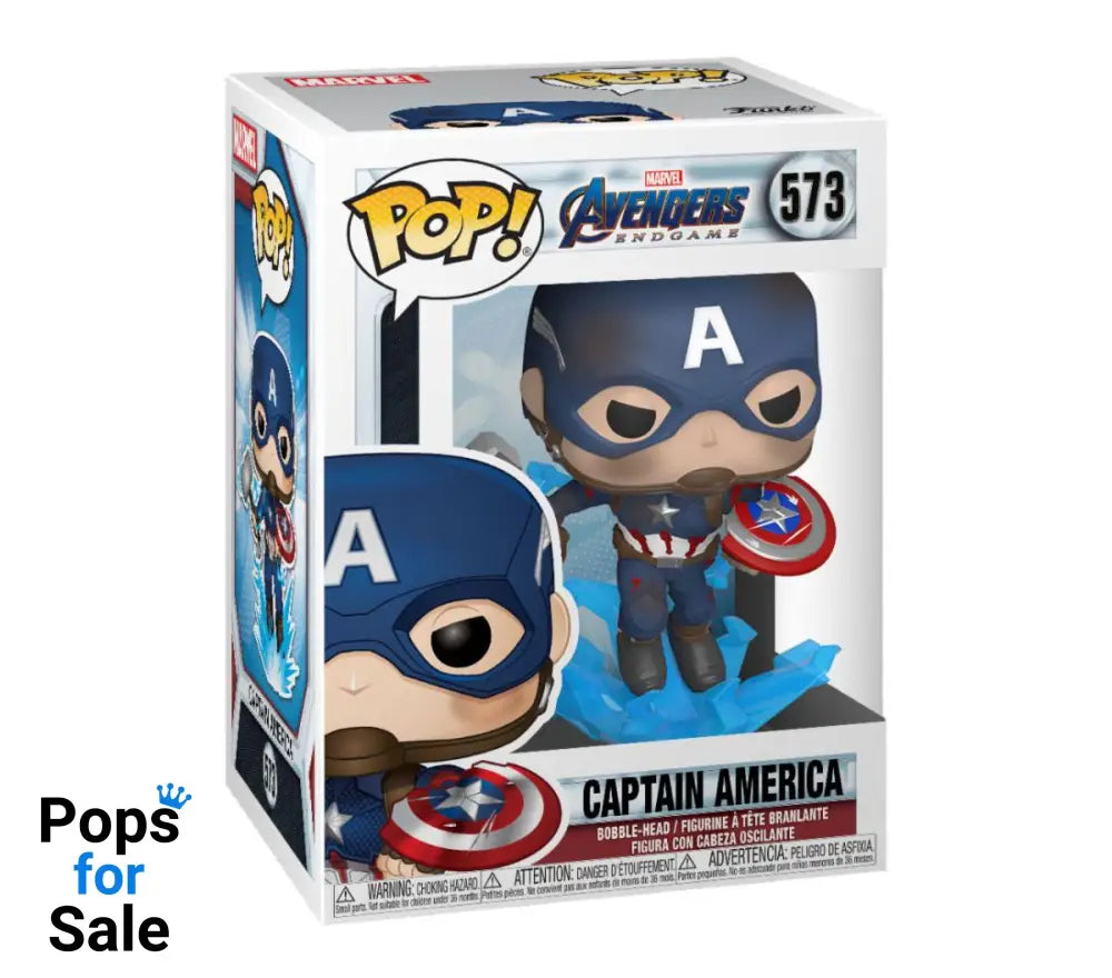 Avengers: Endgame POP! Movies Vinyl Figure Captain America w/Broken Shield & Mjölnir 9 cm